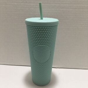 Starbucks Teal Green Lime Studded Diamond Tumbler Cold Cup 24oz Venti New